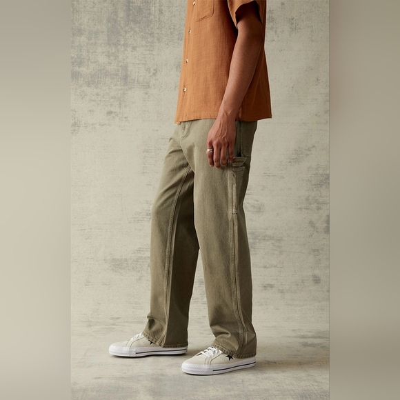 PacSun [34x32] Eco Baggy Olive Carpenter Jeans - Picture 2 of 6